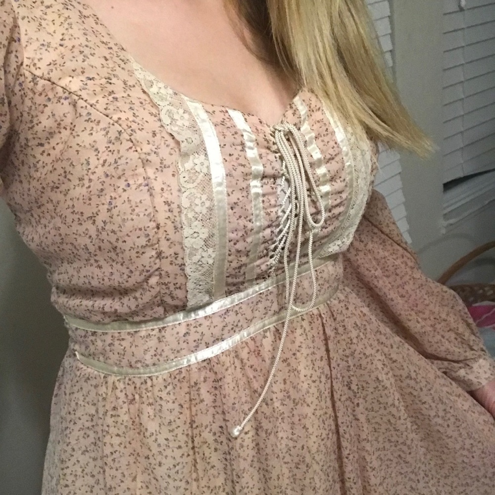 Gunne Sax blush pink peach dress 9